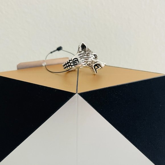 Gucci Silver Used Anger Forest Wolf Head Ring - Picture 4 of 9